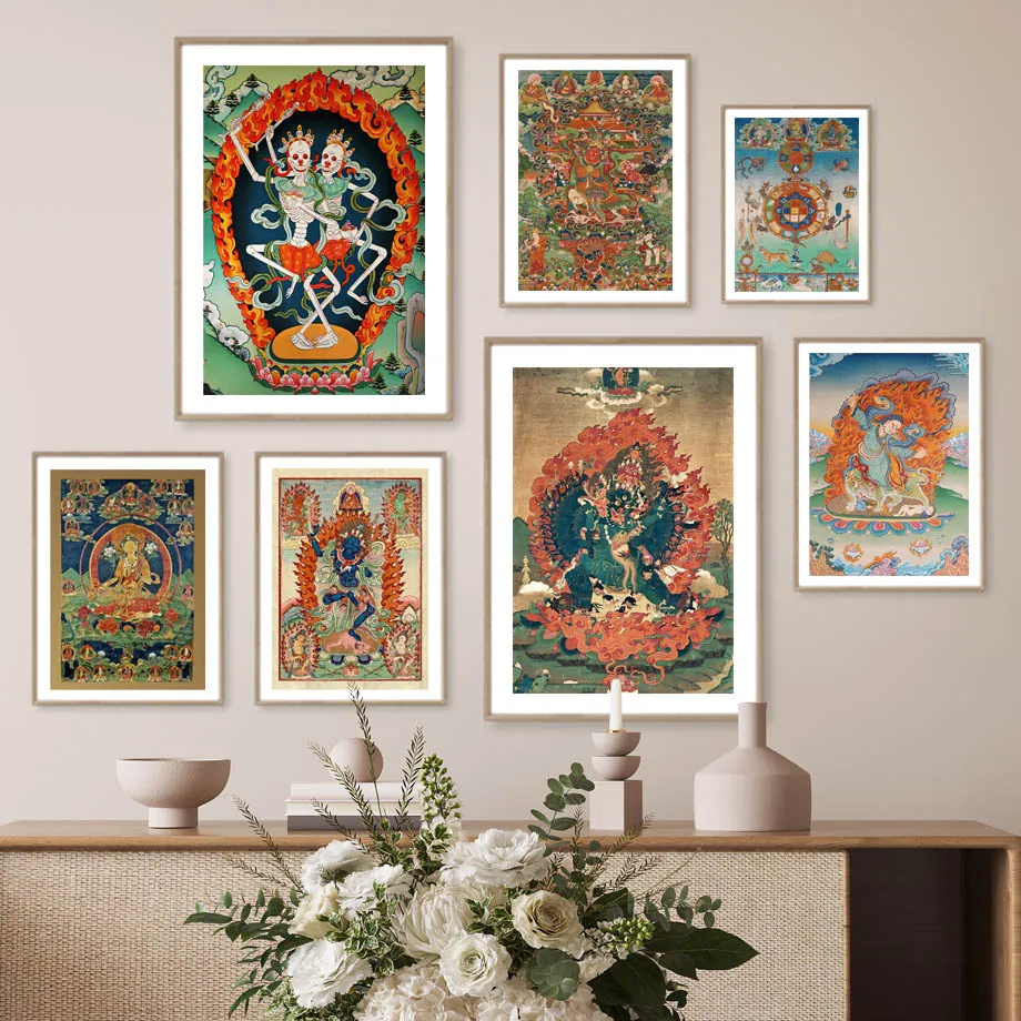 Vajravarahi Green Tara Vintage Hindu Shiva Buddhist Wall Art Canvas Painting Posters And Print Wall Pictures For Living Room