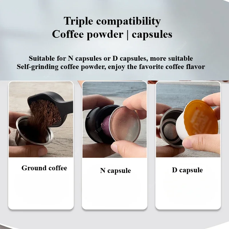 Máquina de café cápsula portátil quente e fria extrato duplo ao ar livre sem fio espresso mini com bateria