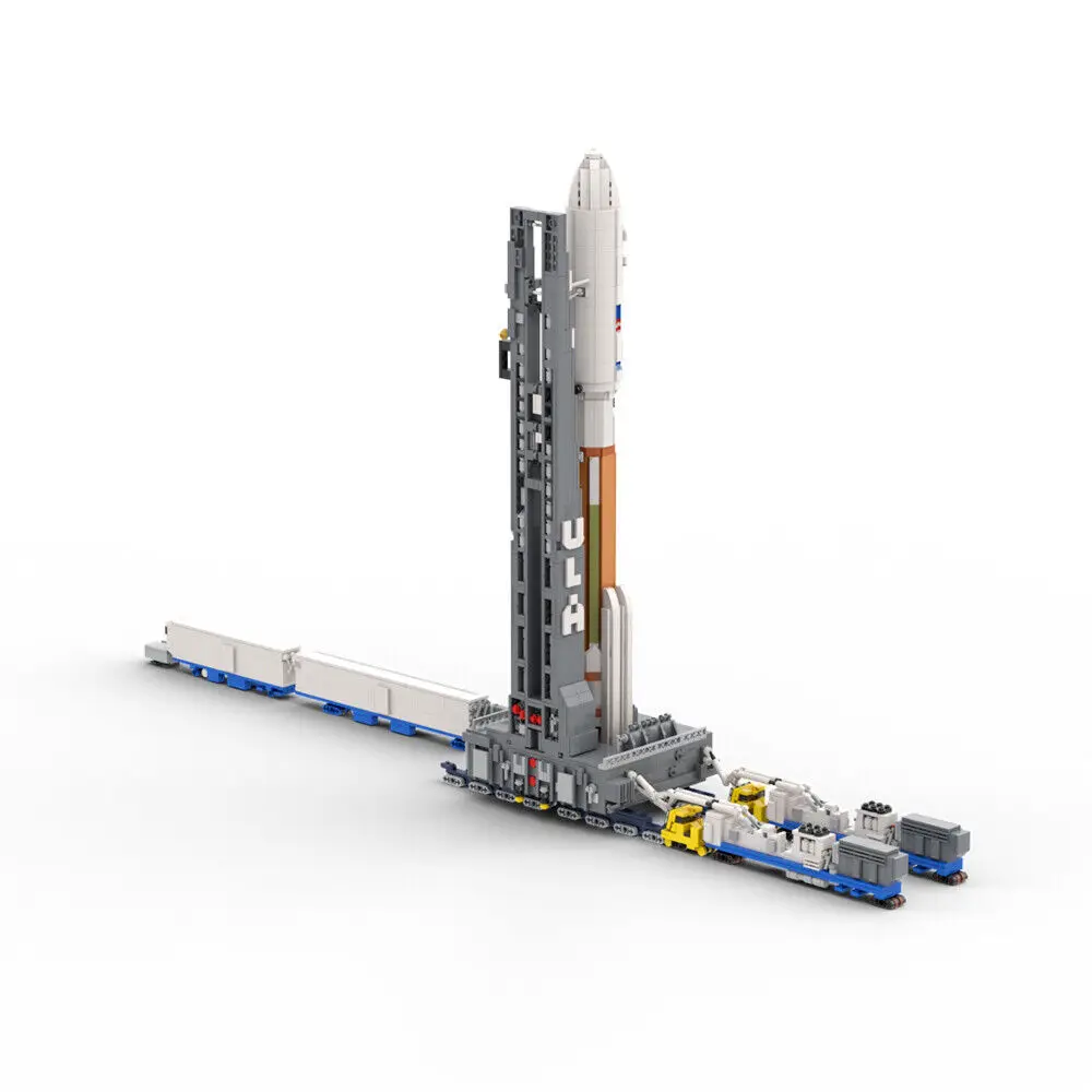 Rocket with Launch Pad on Transport Trucks 3429 Pieces 1:110 Scale MOC Build