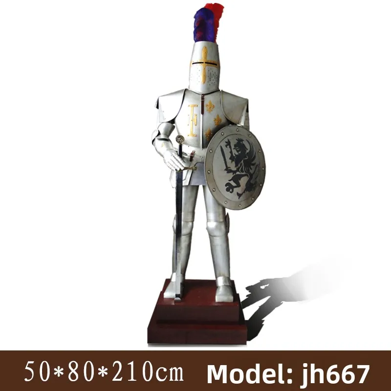 Large European medieval warrior Roman character villa KTV bar decoration ornament armor man model