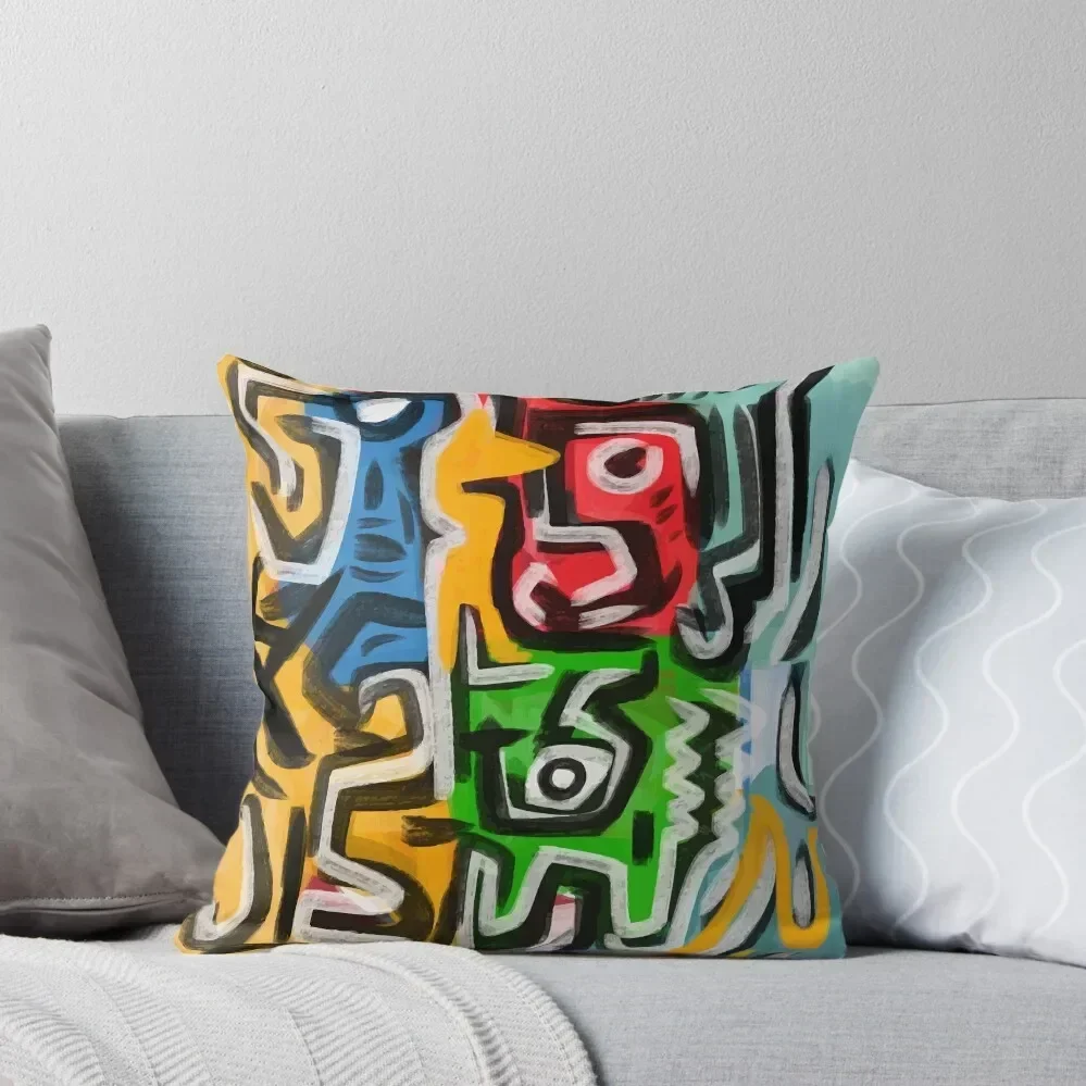 

Primitive street art abstract Throw Pillow Cushion Child Sofas Covers Elastic Cover For Sofa Cushions Cover pillow
