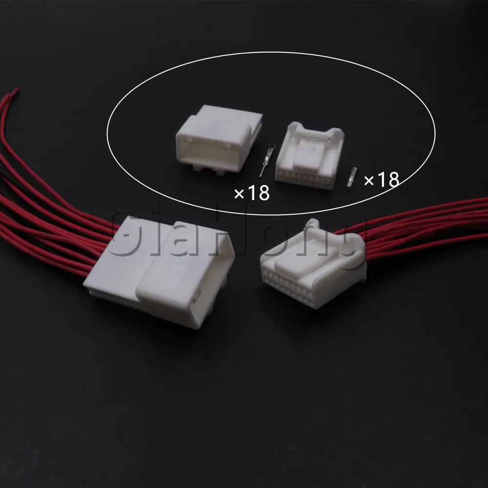 

Комплект из 18-контактного разъема переменного тока 90980-12412 90980-12411 для автомобилей, электрический соединитель, автомобильная розетка с клеммами