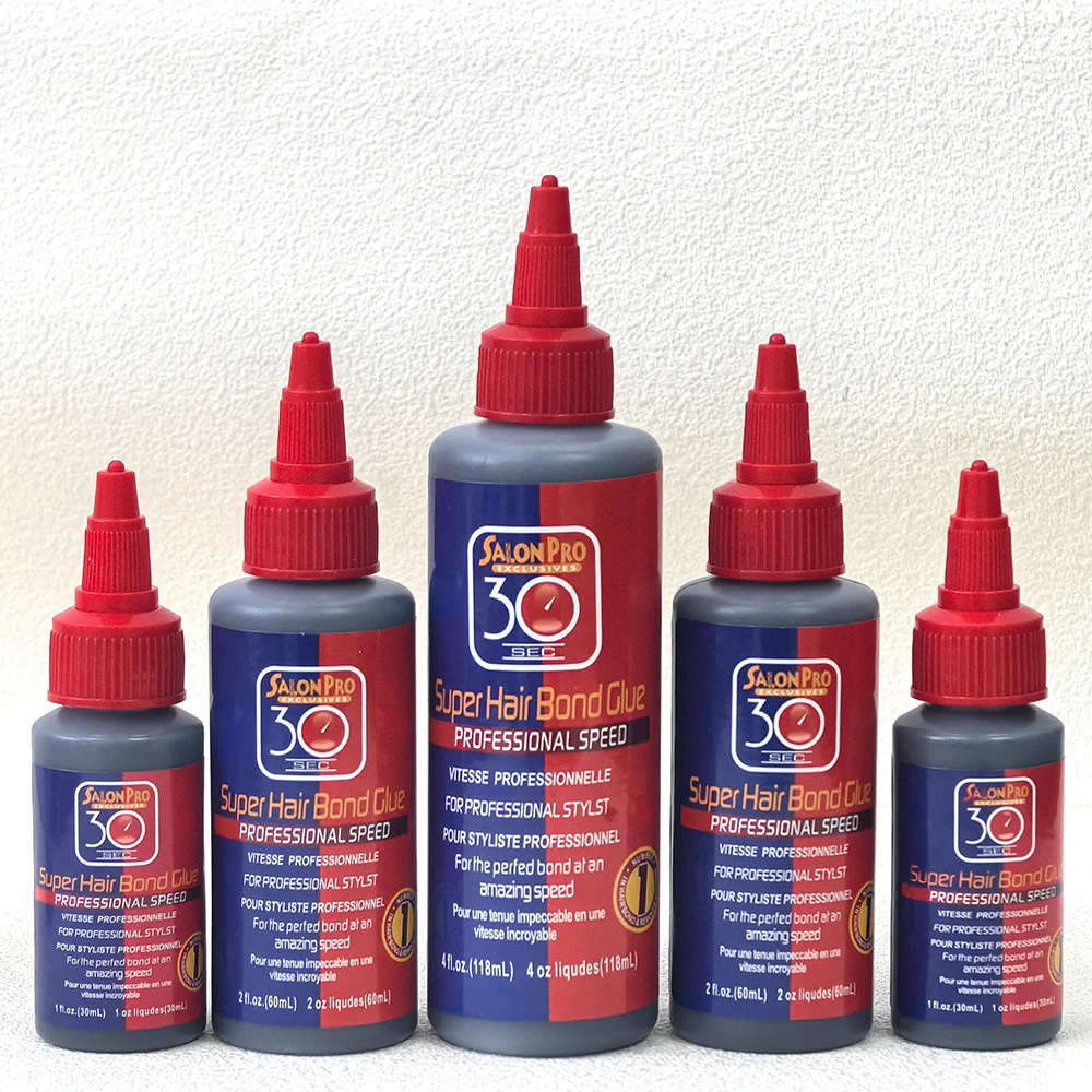SalonPro Super Hair Bond Glue Hold Adhesive 1oz/2oz/4oz ProfessionalSpeed Wig Glue For Lace Front Wigs Hair Extensions Toupee