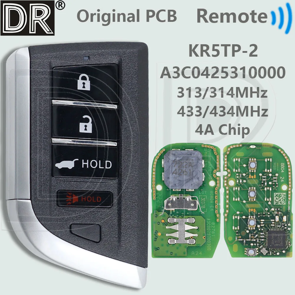 

Оригинальный чип DR PCB 4A KR5TP-2 313/433 МГц A3C 0425310000 72147-TYA-A21 Бесконтактный автомобильный дистанционный ключ для Acura RDX MDX 2022 2023 2024