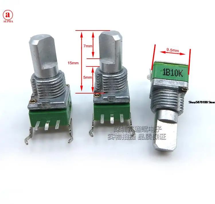 5PCS  Alpha Alpha Precision RD901F-B10K B100k 15 Semi-Axis Single Connection Potentiometer