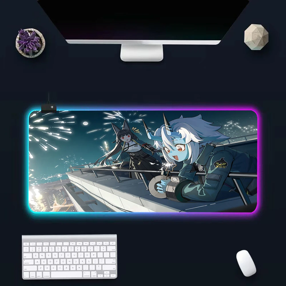 

Hot Games Z-Zenless Zone Zero RGB Pc Gamer Keyboard Mouse Pad Mousepad LED Glowing Mouse Mats Rubber Gaming Computer Mausepad