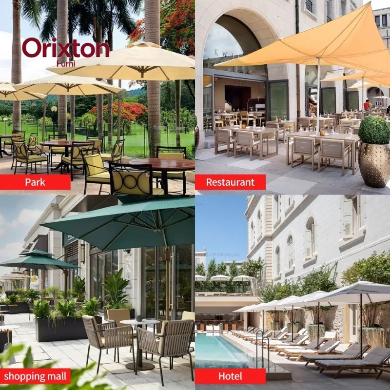 Commercial Grade 3x4m Cantilever Sun Umbrella - Waterproof LED Canopy & Sand-Filled Base for 5-Star Resorts/Restaurants