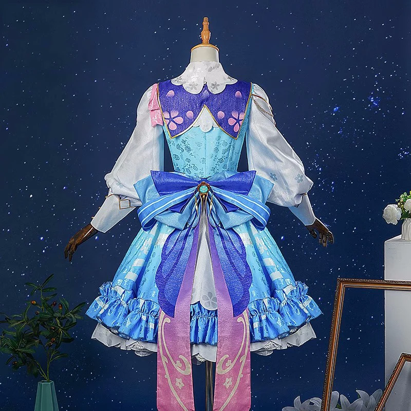 Costume de jeu Cosplay Cosplay Cosplay pour femmes, cos-kiki Genshin Impact Kamisato Ayaka HuaShiLaiXin, magnifique et ravissante robe de fête d'halloween