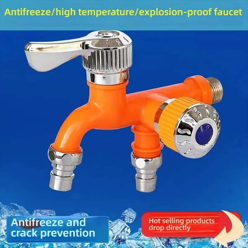 Splash-Proof Multi-Function Household Plastic Faucet Dual-Control Kitchen Washing Machine Splicer Dual-Use Splicer
