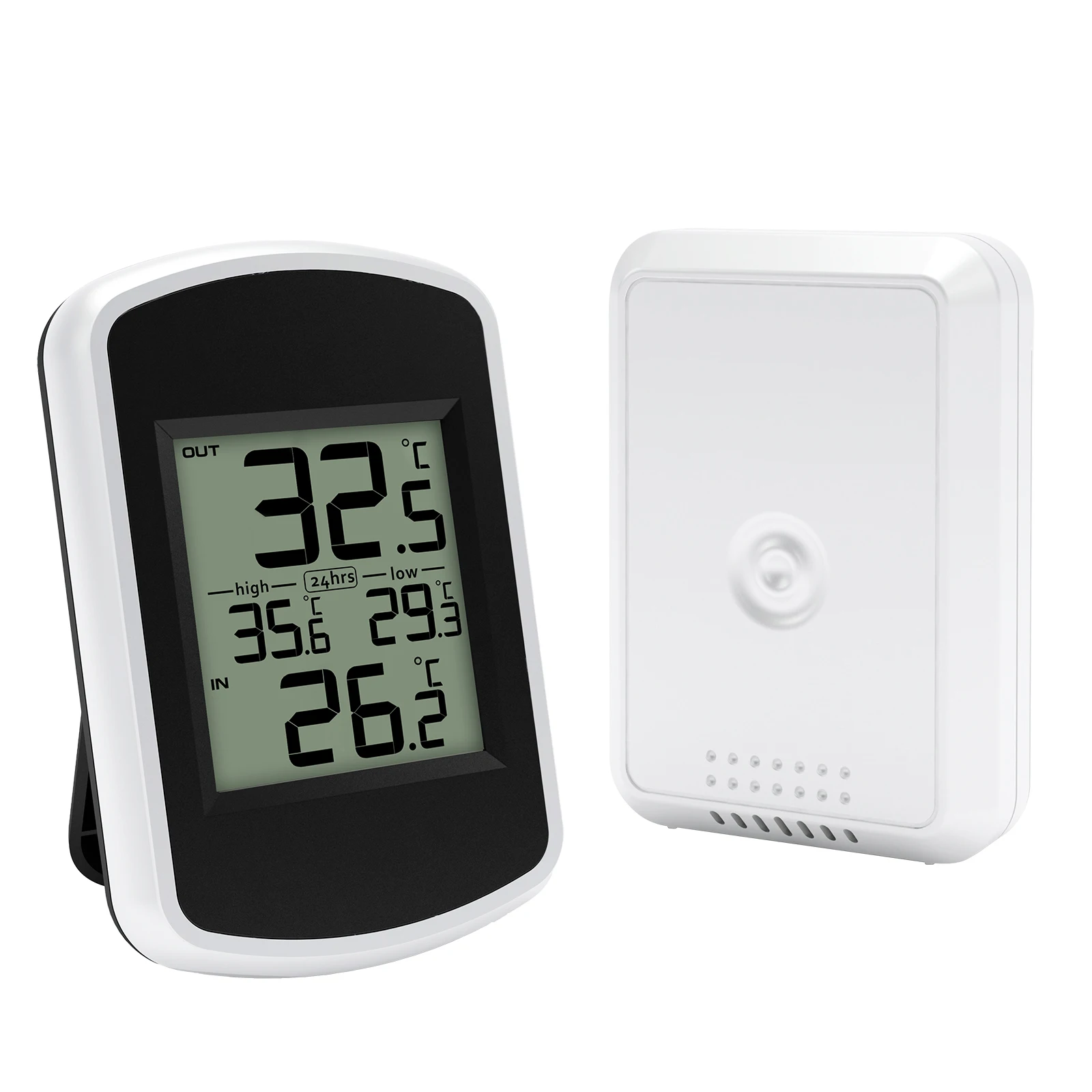 Thermomètre numérique sans fil -40 ℃ ~60 ℃   Support mural/support à mise à jour automatique des années 60, large gamme, écran LCD facile à lire pour la maison, le bureau et le jardin