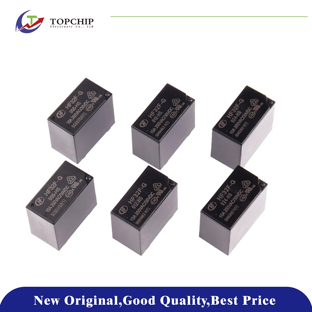 10PCS New Original Relay HF32F-G-JZC-32F-G-005 012 024-HS 1 group normally open 10A 4DIP