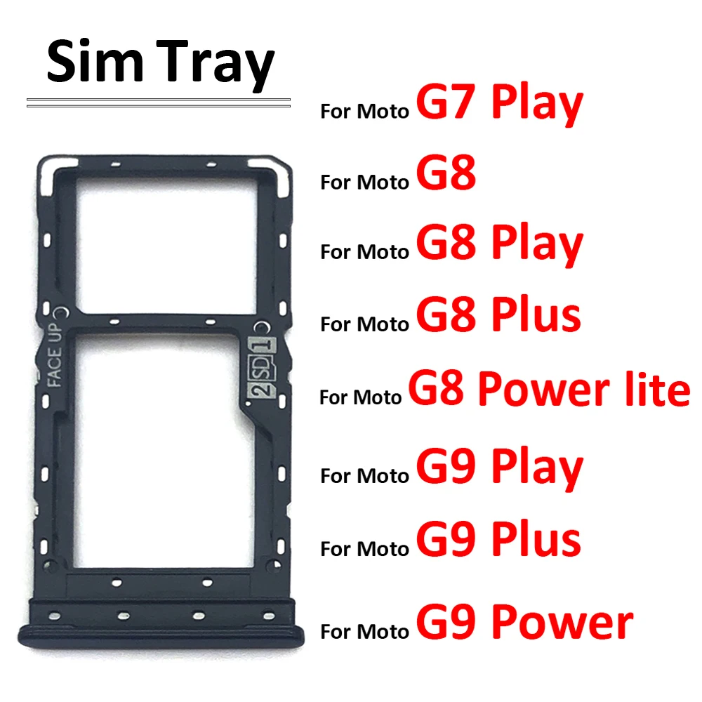 

New SiM Tray For Motorola Moto G7 G8 G9 Play Plus Power Lite SIM Card Slot SD Card Tray Holder Adapter