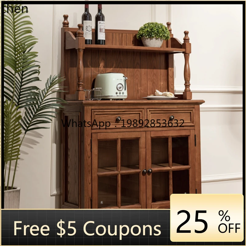 

solid wood small size dining side storage tea cabinet storage integrated wall wine cabinet