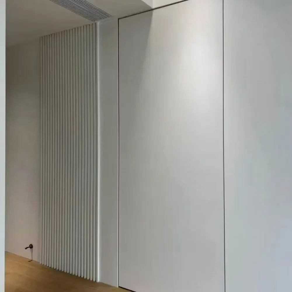 Modern Design White Primer Finished Vibrating Screen Door Solid Wood Aluminum Alloy Interior Veneer Door
