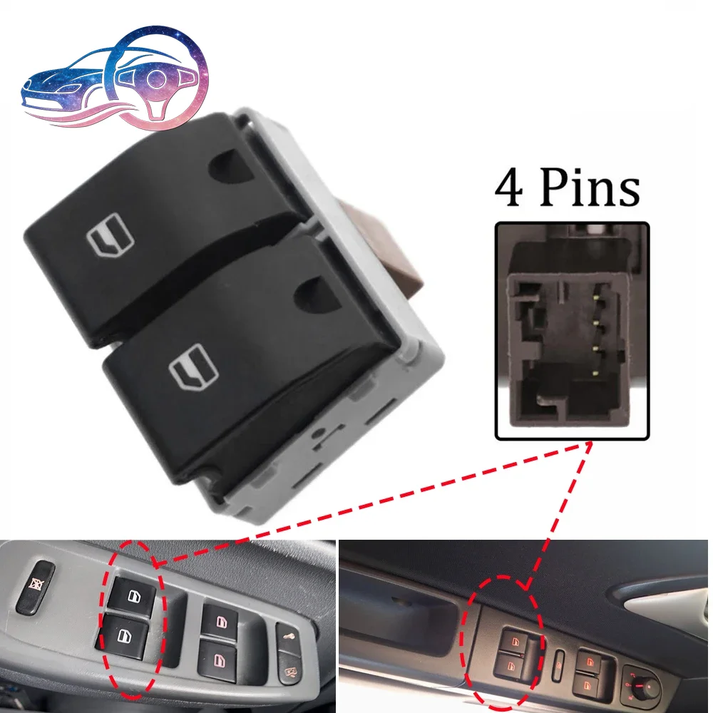Para VW Gol Saveiro g4 g5 g6 g7 Fox Cross Space Fox Botão de Vidro Elétrico do Console de Janela LHD 6Q0959858