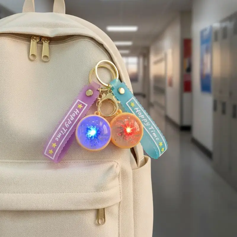 Glowing Keyboard Fidget Keychain Mini Dumpling Pendant Sensory Anti Stress Relief Keyring for Adults Office