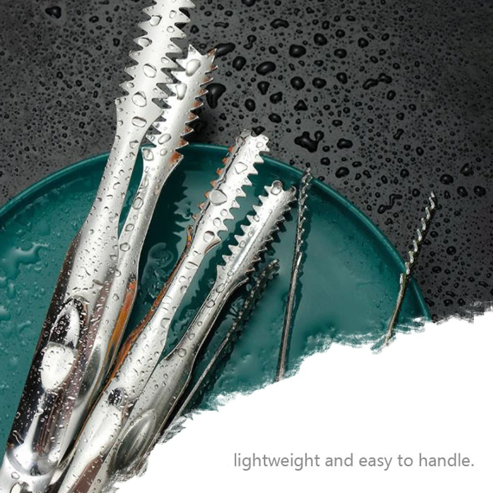 

2Pcs Ergonomic Stainless Steel BBQ Tong Food Clip Strong Heat Resistant Kitchen Tool