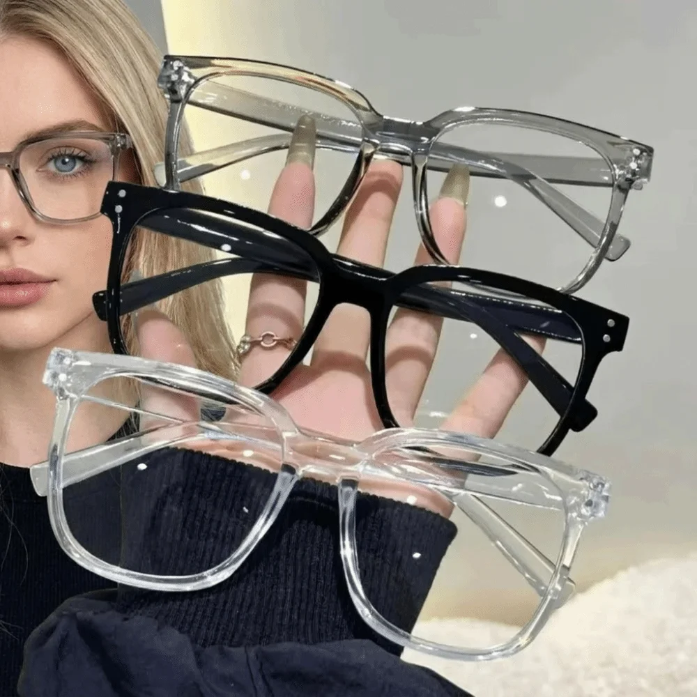 Transparent Frame Anti Blue Light Eyewear Square Shape Anti Blue Light Computer Glasses Frame Blackout Lenses