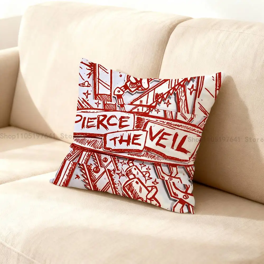 

P-Pierce The Veil Band All-Match Printed Pillow Case Sofa Car Office Room Decoration & Protector