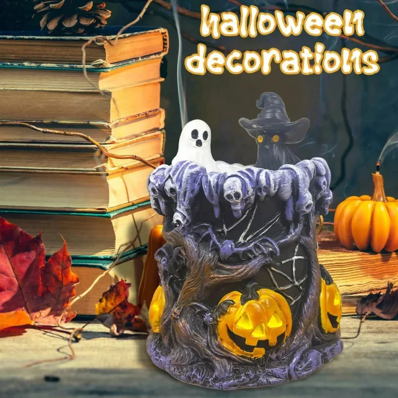 

Halloween Resin Ghost Witch Candlestick Ornament Home Creative Personality Desktop Decoration Children's Birthdays Gifts