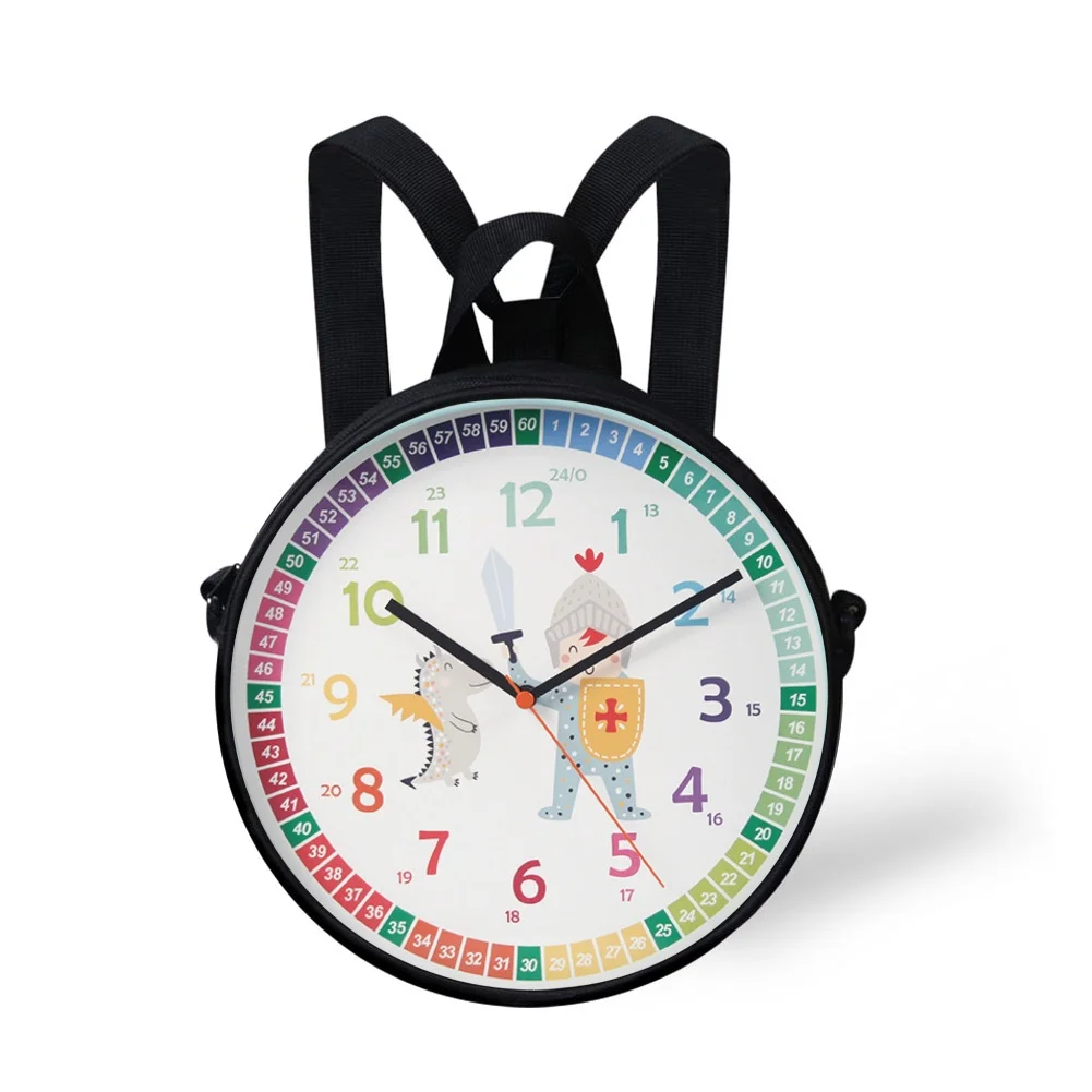 

FBCFWMWL Circle Crossbody Bags For Women Lady Circular Purse Girls Mini Round Bag Clock Pack Cute Cartoon Printed Shoulder Sac