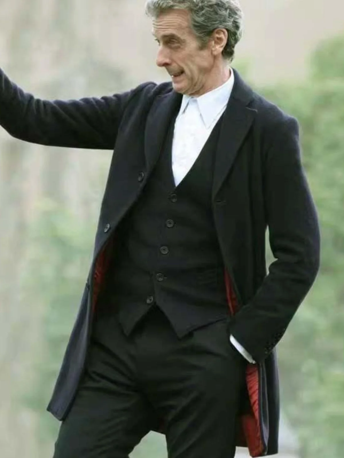 Mysterious Doctor Peter Capaldi Woolen Coat Medium Length Casual Straight Leg Woolen Jacket Fashionable Urban Business Casual