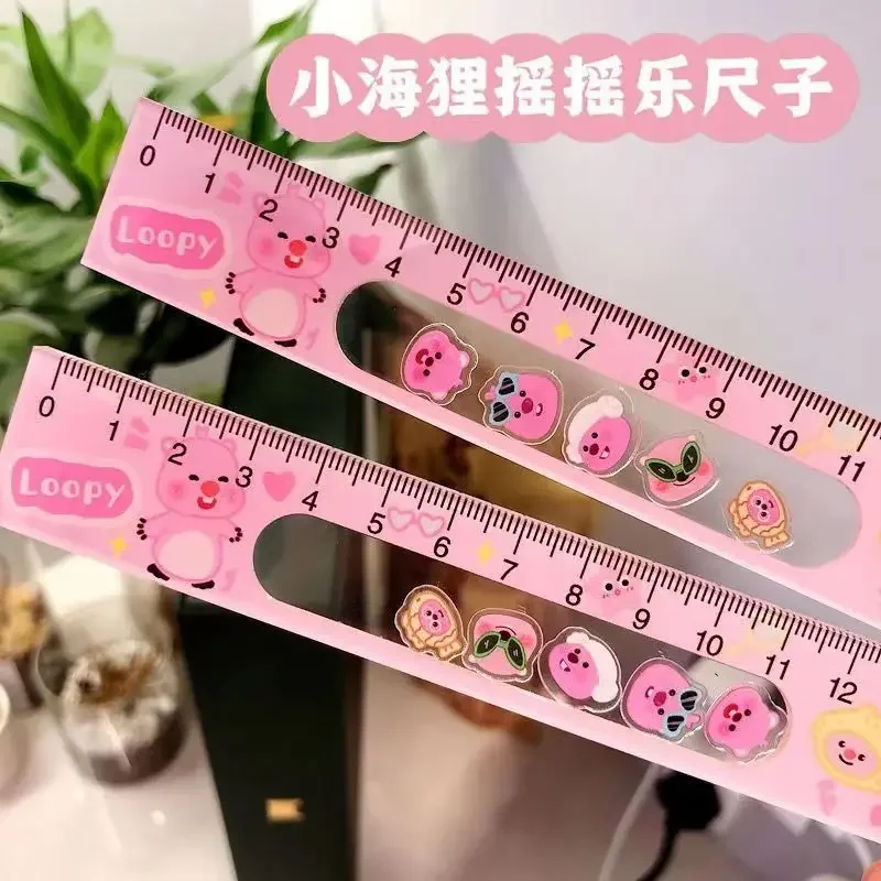 Cartoon cute loopy Kuromi anime peripherals kawaii shaker ruler student 15 cm ruler painting tools stationery prizes wholesale