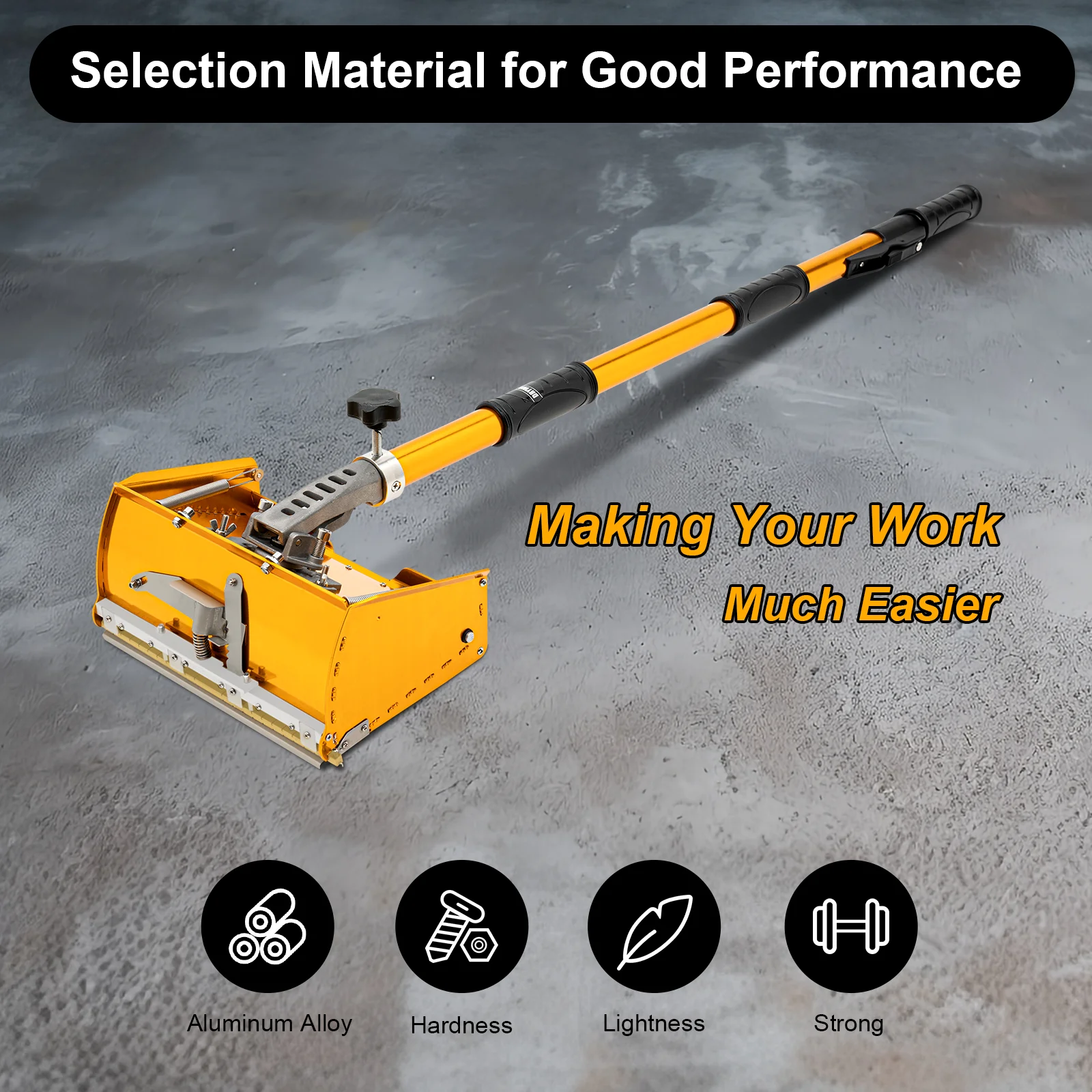 9.8''Adjustable Handle Drywall Taping Tool Flat Finishing Plaster Box Set with 40-64 Inch