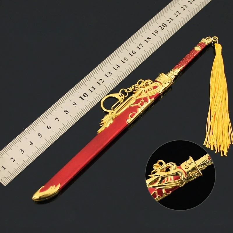 22cm/8.66in Game Peripheral Tang Horizontal Toy Swords Model Toy Alloy Sheathed Collection Weapon Ornament Desktop Display Gifts