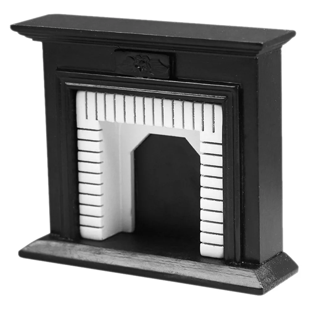 Mini meubles de salon réalistes en bois, échelle 1:12, Simulation de cheminée Miniature pour petite maison de poupée, décoration confortable pour la maison