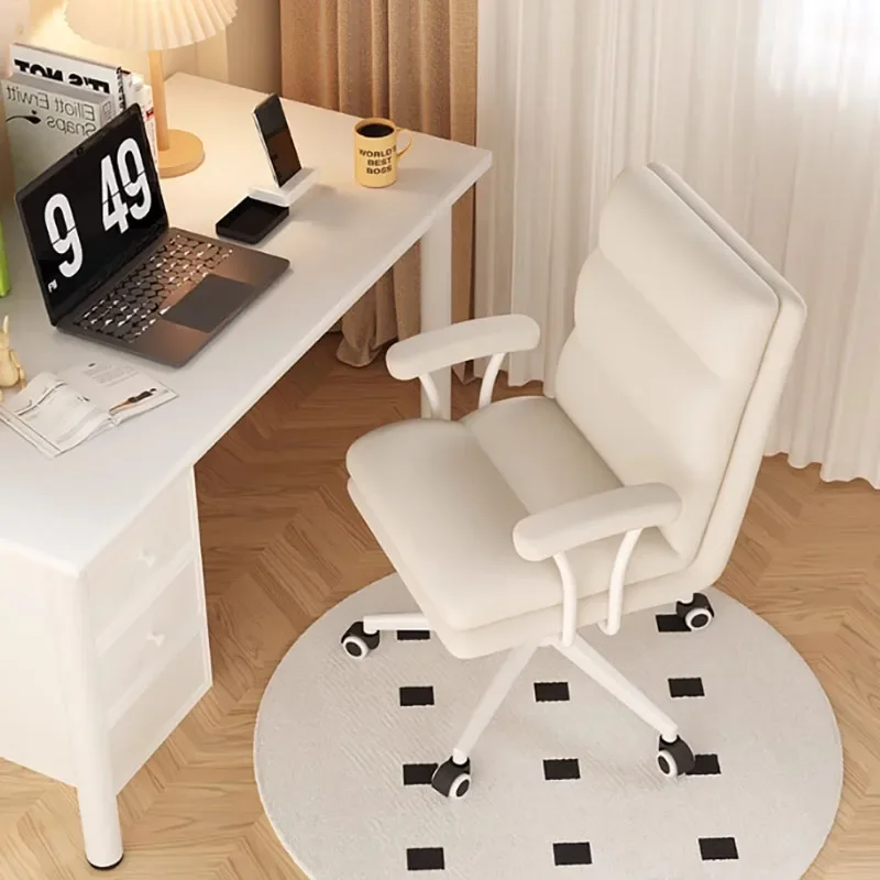 

Вращающийся бежевый офисный стул, удлинитель на спинку, удобный детский игровой стул для учебы, эстетичная роскошная офисная мебель Silla Gamer