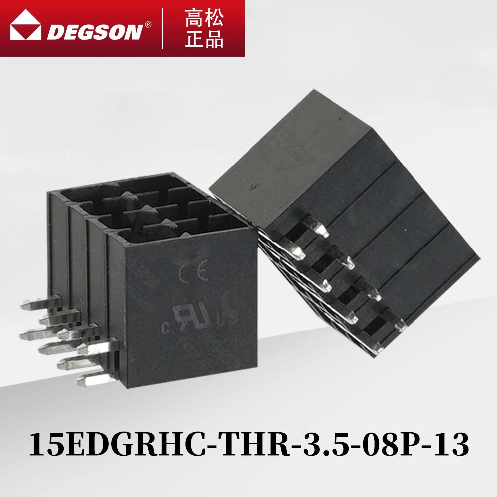 DEGSON 15EDGRHC-THR-3.5 플러그형 PCB 터미널 블록, 피닉스 컨택트 DMC1.5-G1, KF2EDGSR, 3.5mm, 2 핀-12 핀, 200V 9.5A, 10 개