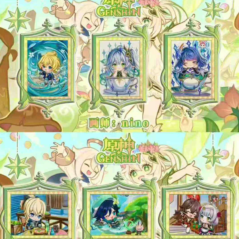 2025 Daoyu Culture W1 Genshin Impact لطيف مجموعة بطاقات صندوق حزمة أنيمي لعبة CCG لعبة لوحة فنية بطاقة تجارية هدايا اللعب #3
