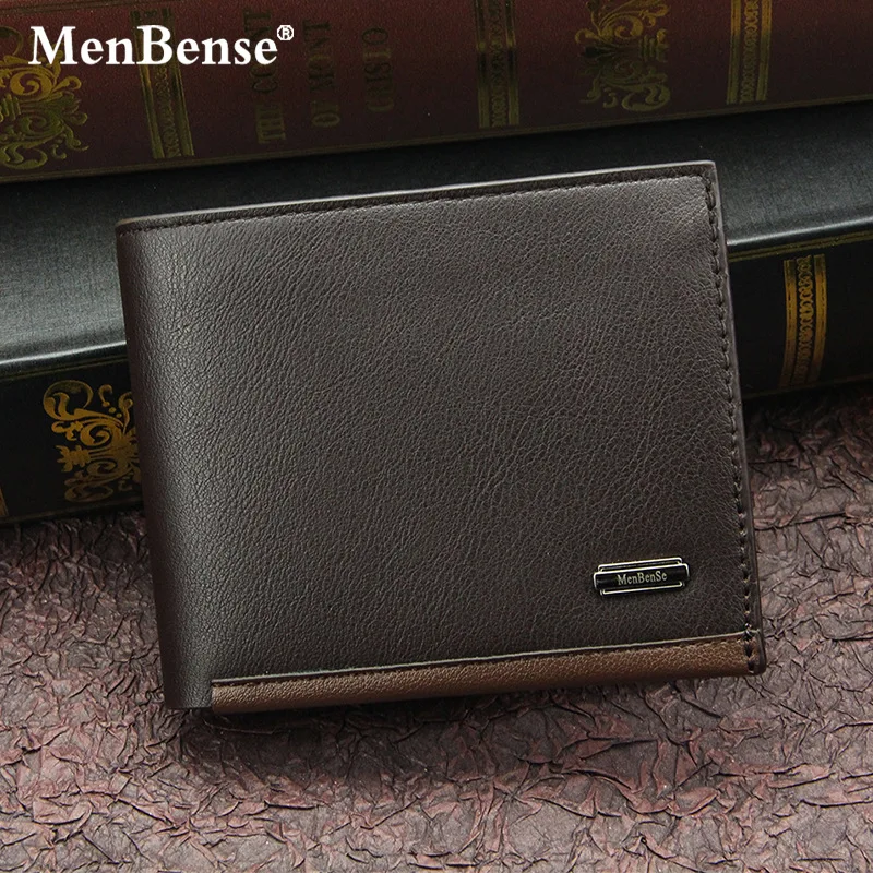 NEW Men's PU Leather Wallets Business Card Holder Premium Short Real Cowhide Wallets for Man Luxury Money Bag Coin Purse Clutch