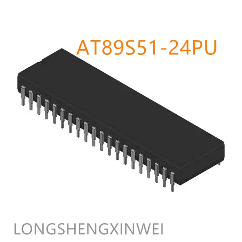 1PCS New 8-bit Microcontroller Chip for Original AT89S51-24PU AT89S51 89S51-24PU Direct-plugged DIP-40 Single-chip Computer