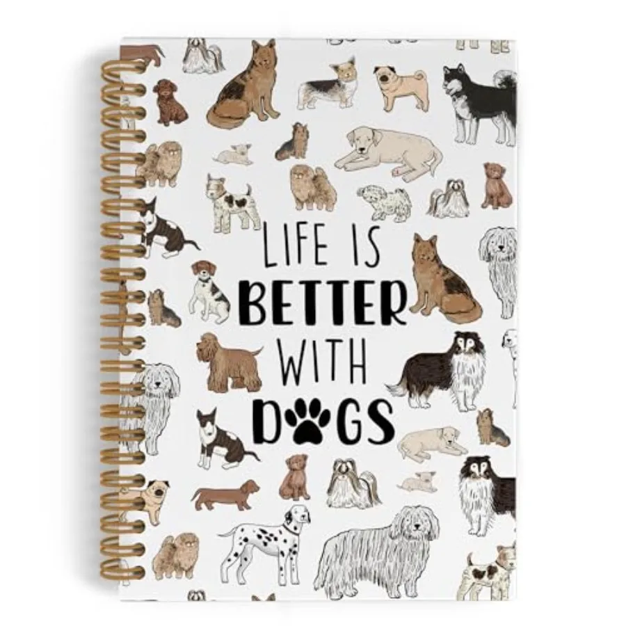 Dog Animal Spiral Notebook, Dog Journal Notebook, Dog Lover Gifts, Notebooks for School Work, Life Is Better with Office Suppli