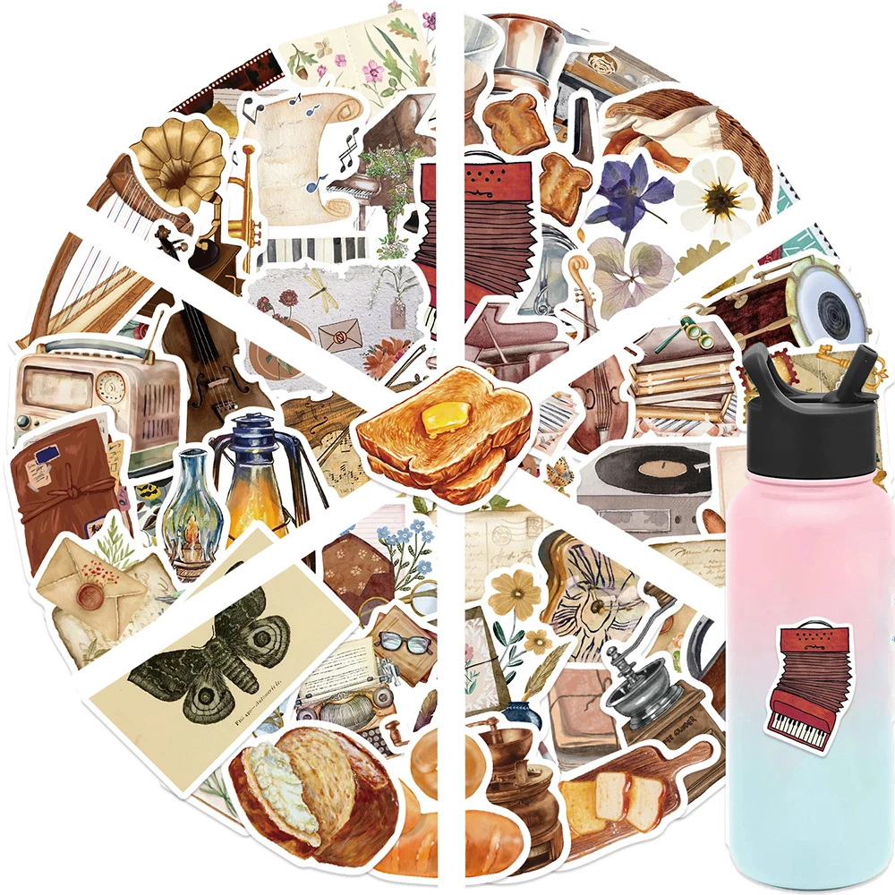 

10/30/50pcs Retro Old Time Secret Love Stickers Vintage Cartoon Graffiti Sticker Scrapbook Laptop Phone Waterproof Decals Decor