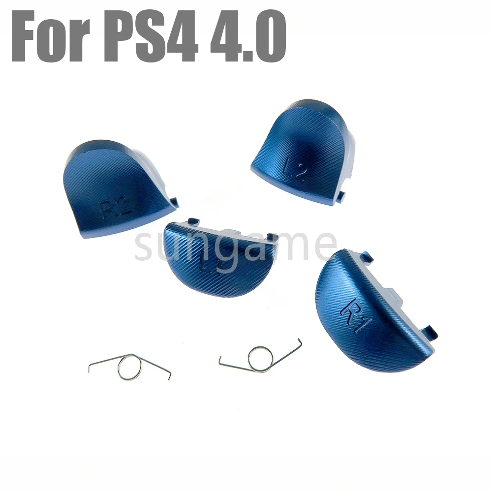 1set For PS4 Controller JDS-040 4.0 Metal Bullet Thumbstick Cap L1 R1 L2 R2 Dpad Aluminum Button Spring