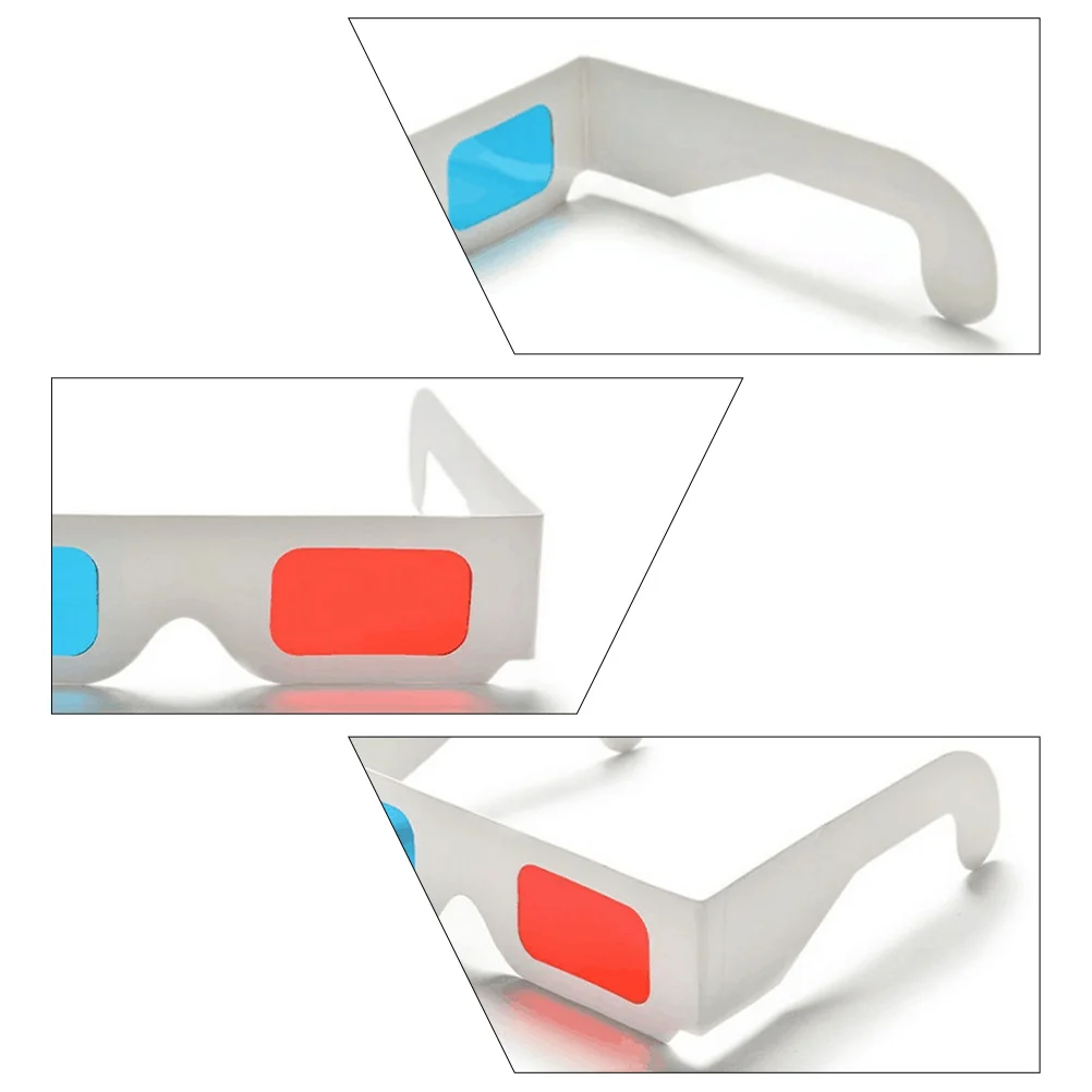

50pcs Red Cyan 3D Glasses Anaglyph Cardboard for 3D Movies Viewing Lightweight Portable Foldable Design