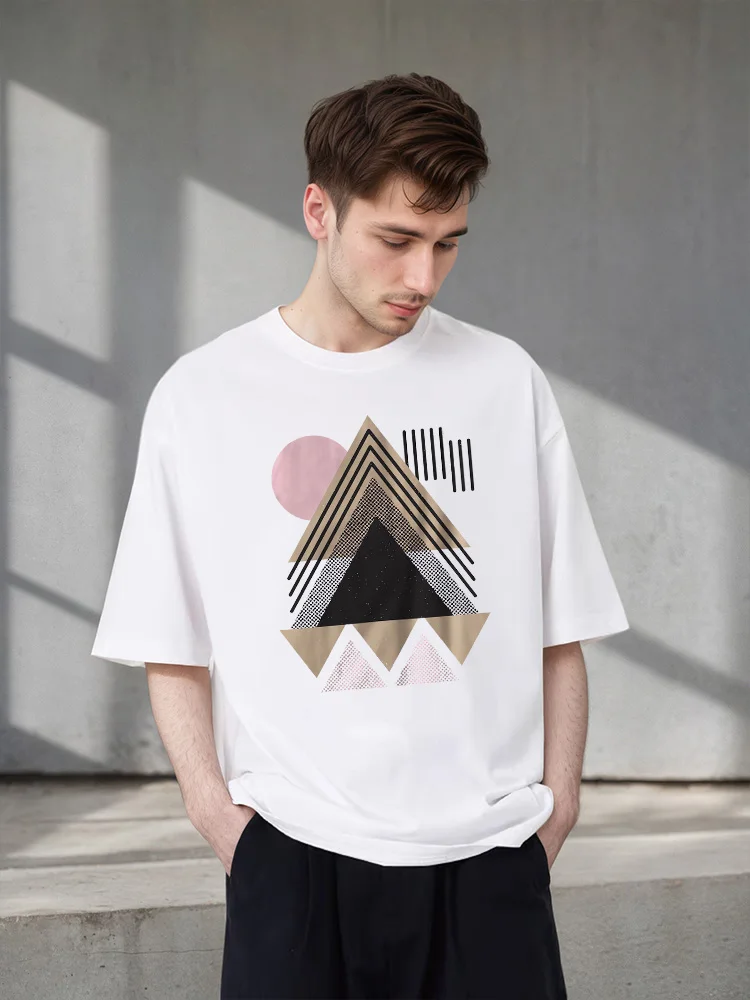 

Abstract View Graphic T-shirt Minimalist Art Geometric Pattern Shirt Fashion Aesthetic Clothing Short Sleeve Top '90s Streetwear