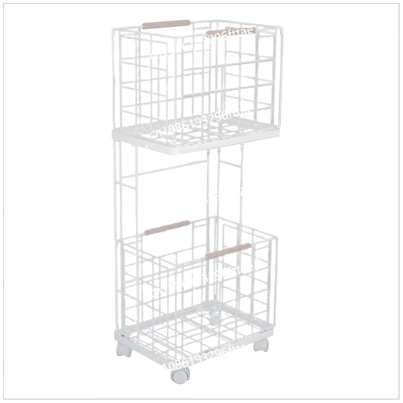 

Laundry Clothes Basket Metal Shelving Unit Storage Rack 2 Tier Storage Cart