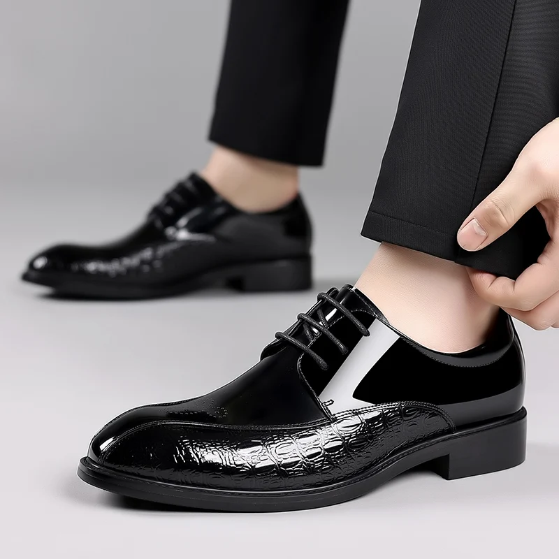 

Мужская кожаная обувь, тонкие, новинка 2025, деловое платье, натуральная кожа, для свадьбы, жениха, мягкие высококачественные брендовые мужские лоферы для мужчин, роскошные