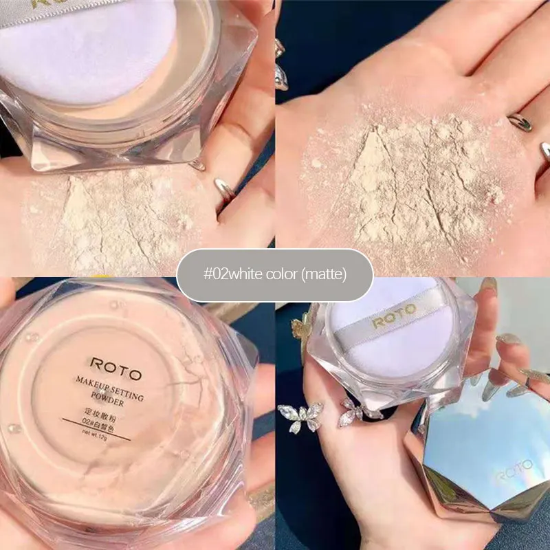 Waterproof Oil Control Face Foundation Powder Full Cover Makeup Powder Translucent Mineral Base Makeup Matte Natural Make Up