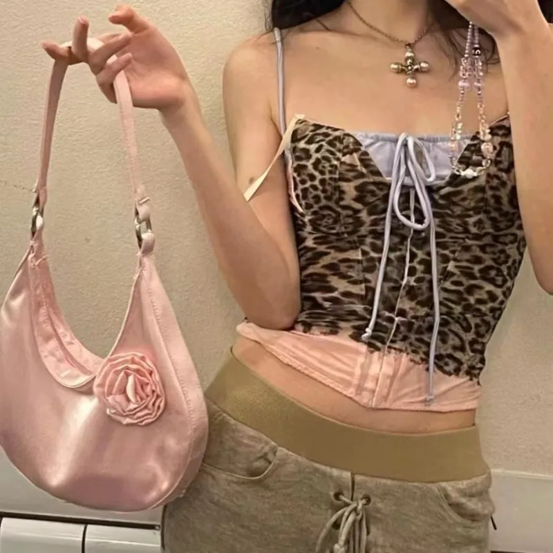 Vintage Casual Patchwork Flower Shoulder Bags Streetwear All Match Trendy Underarm Bag Fashion Simple Casual Women\'s Handbags