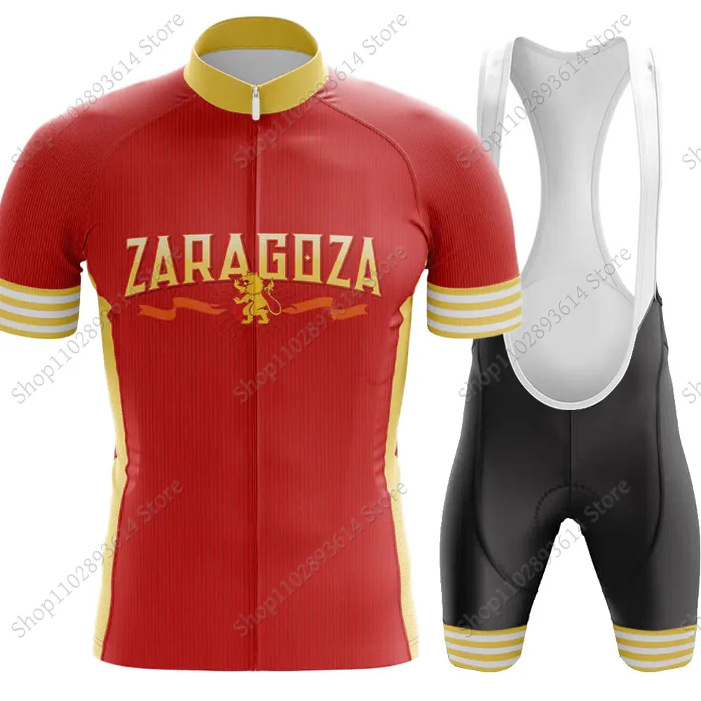 2025 Zaragoza conjunto de Jersey de ciclismo España Verano Ropa de bicicleta camisas de bicicleta de carretera traje pantalones cortos con pechera MTB Ropa Maillot