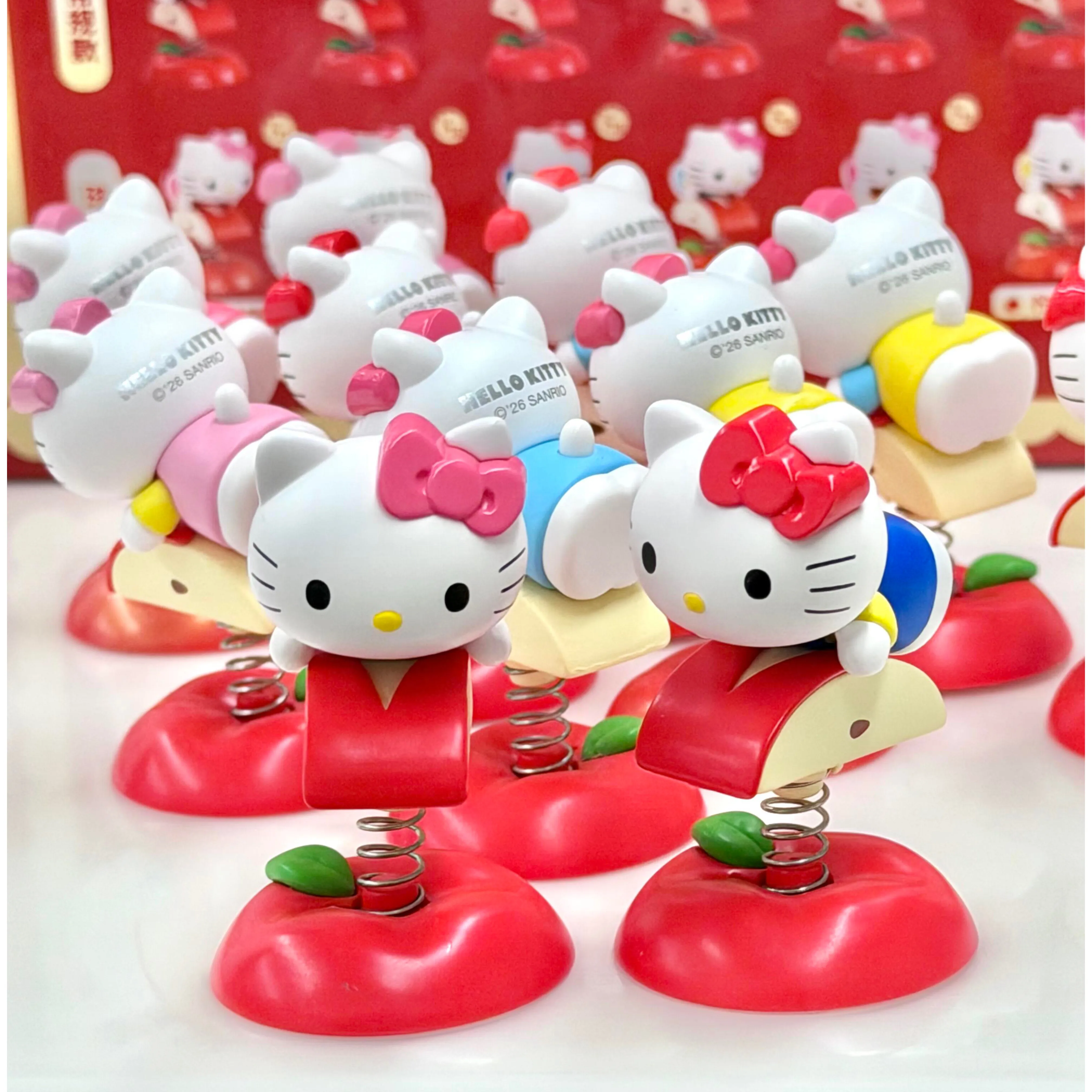 

Sanrio Hello Kitty Apple Series Shake Figure Blind Box Cute Mini Desktop Ornament Spring Swing Toy Collection Dolls Kids Gifts
