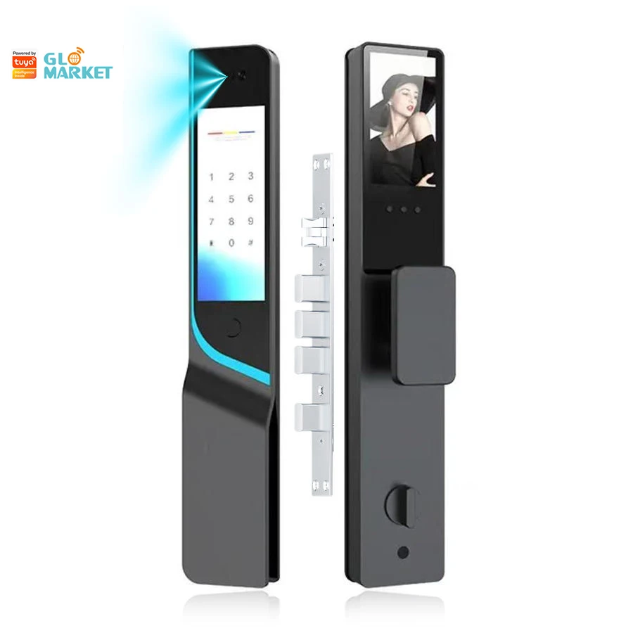 

Tuya Smart Lock Dual Super Large Screen Face Recognition Cat Eye Digital Door For Steel Glass WiFi