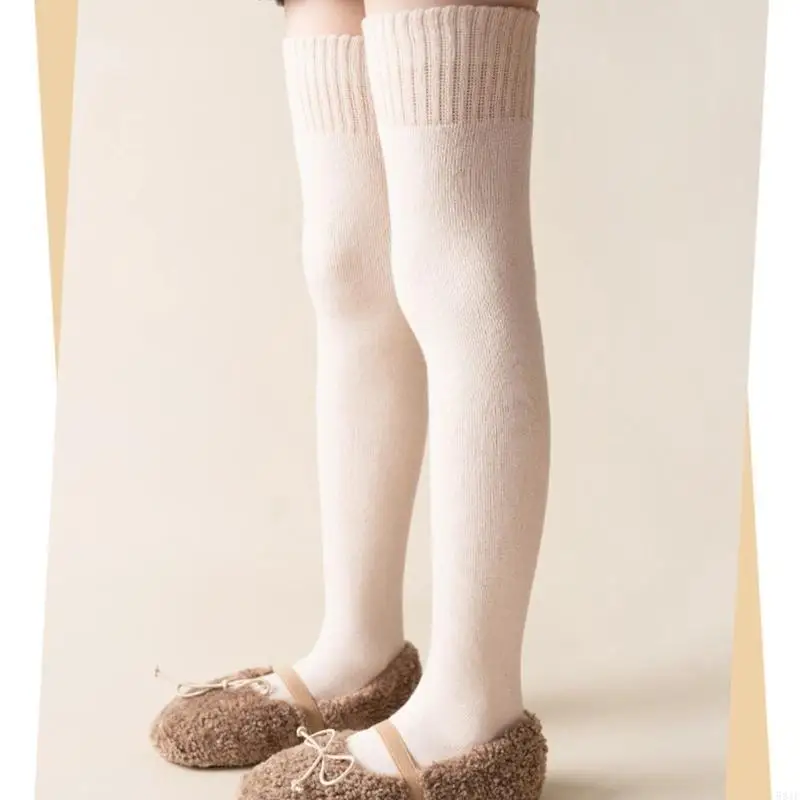 581F kleur over knie sokken peuter antislip dij hoge sokken winter dikke elastische katoenen sokken kinderaccessoires