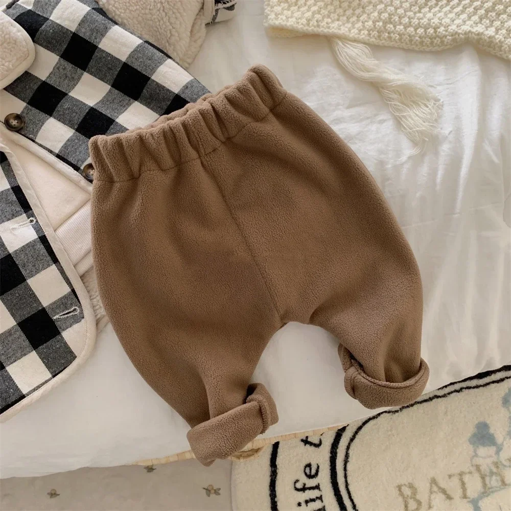 Fantasia de urso para bebês meninos e meninas, conjunto de roupas engrossadas, jaqueta e calça infantil de algodão, roupas de criança 0-2Y