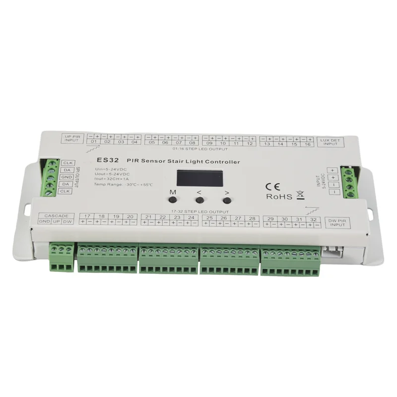 

【Фаворит!】3X 32CH ES32 PIR-датчик, контроллер освещения лестницы, инфракрасный индуктивный переключатель человеческого тела, управление лестничной лампой для одного цвета